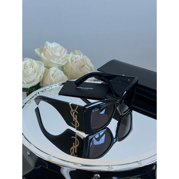 NEW Saint Laurent SLM119 Blaze Black Sunglasses - Picture 3 of 9